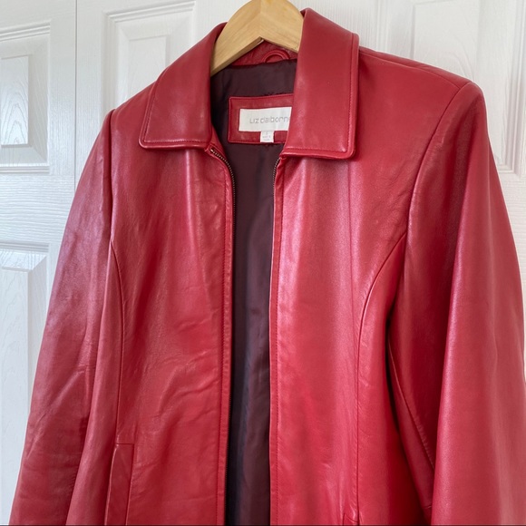 Liz Claiborne Red Leather Jacket - Picture 5 of 8
